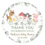 Greenery Farm Animals Birthday Baby Shower Favor  Classic Round Sticker