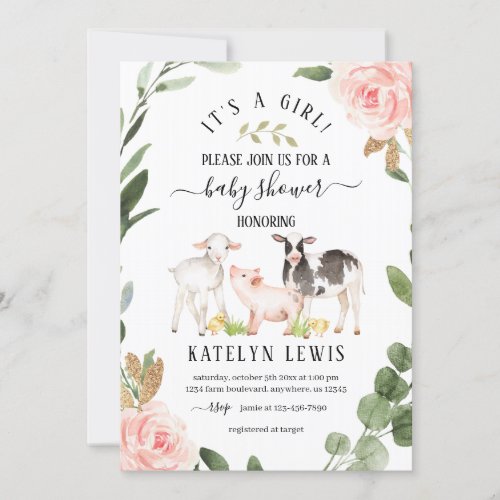 Greenery Farm Baby Shower Invitation