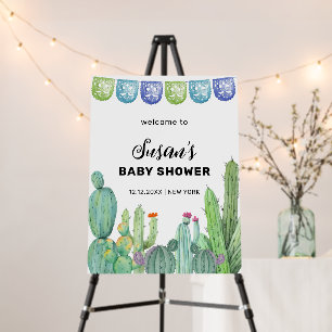 Greenery Fiesta Cactus Baby Shower Welcome Sign