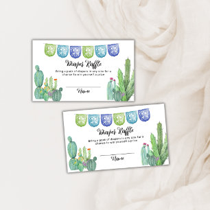 Greenery Fiesta Cactus Diaper Raffle Baby Shower  Enclosure Card
