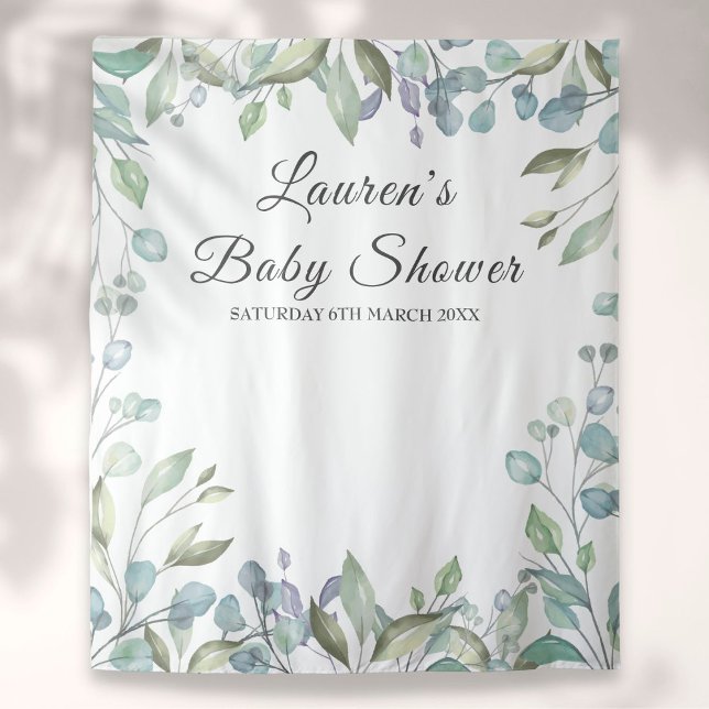 Greenery Floral Baby Shower Photo Booth Backdrop (Creator Uploaded)