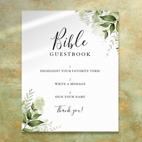Greenery Floral Bible Guestbook Sign