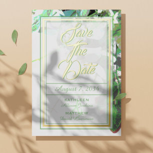 Greenery & Floral Botanical Wedding Save The Date Foil Invitation