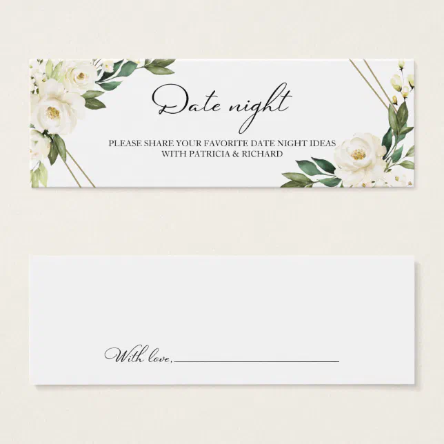 Greenery Floral Bridal Shower Date Night Jar Cards Zazzle 