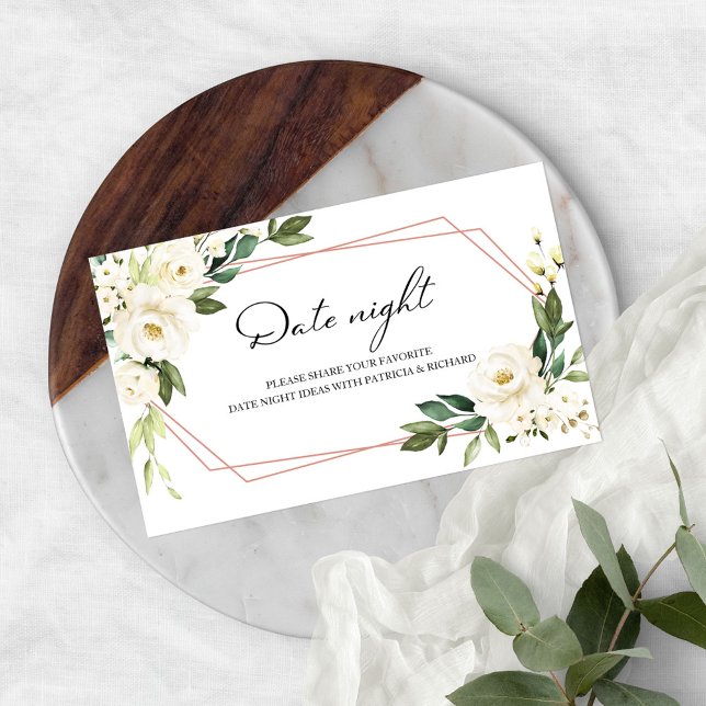 Greenery Floral Bridal Shower Date Night Jar Cards (Creator Uploaded)
