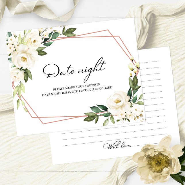 Greenery Floral Bridal Shower Date Night Jar Cards (Creator Uploaded)