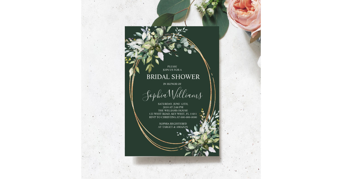 Greenery Floral Bridal Shower Invitation | Zazzle