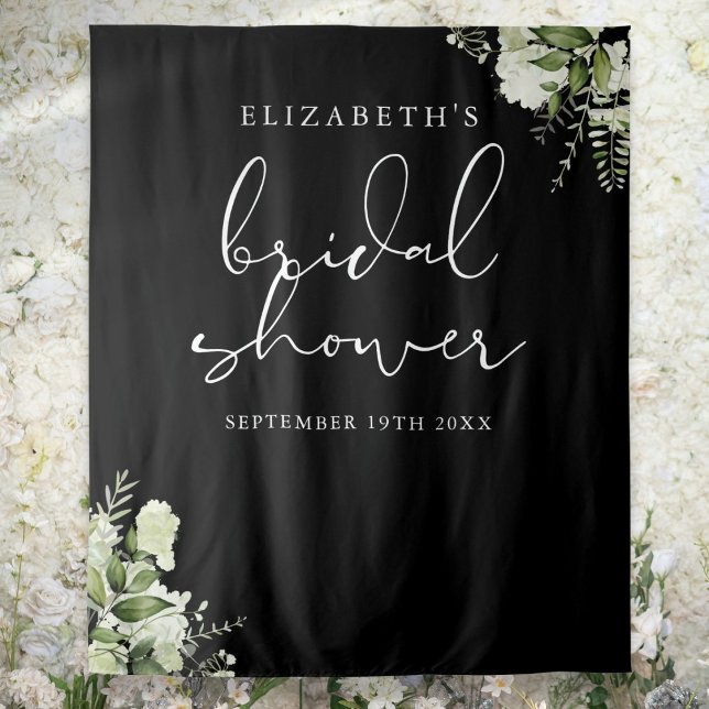 Greenery Floral Bridal Shower Photo Backdrop (Greenery Floral Bridal Shower Photo Backdrop)