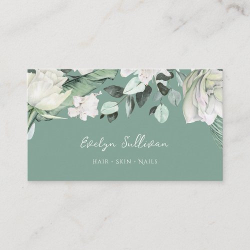 greenery floral business card