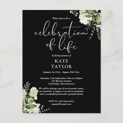 Greenery Floral Celebration of Life Memorial