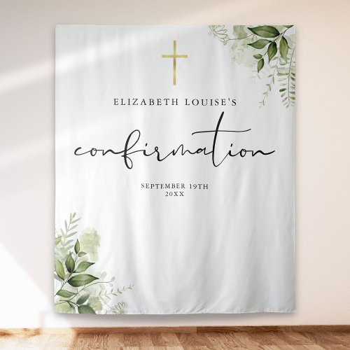 Greenery Floral Confirmation Photo Backdrop