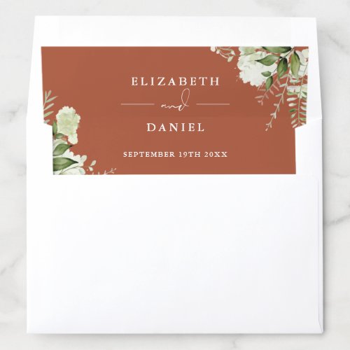 Greenery Floral Elegant Terracotta Wedding Envelope Liner