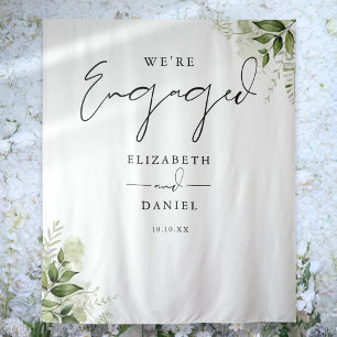 Greenery Floral Engagement Party Backdrop