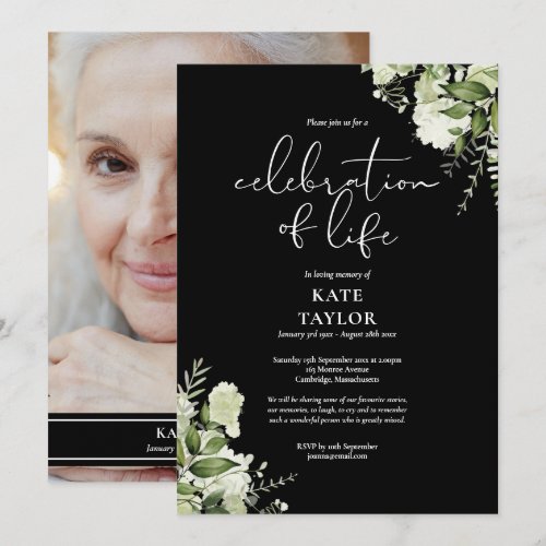 Greenery Floral Funeral Celebration of Life Photo