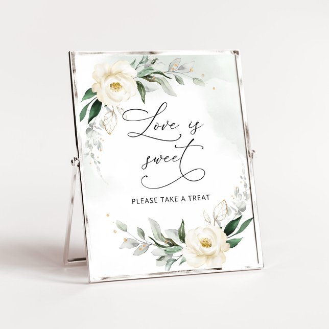 Greenery floral gold elegant Love is sweet Poster (Creator Uploaded)