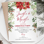 Greenery Floral Jingle & Mingle Winter Christmas  Invitation<br><div class="desc">Greenery Floral Jingle & Mingle Winter Christmas Party</div>
