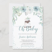 Greenery Floral Lamb Gender Neutral Baby Shower Invitation (Front)