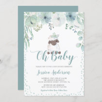 Greenery Floral Lamb Gender Neutral Baby Shower Invitation