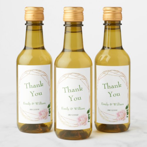 Greenery Floral Mini Wine Bottle Label