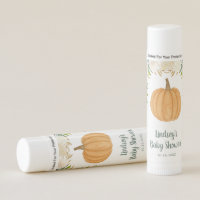 Greenery Floral Pumpkin Fall Baby Shower Favors Lip Balm