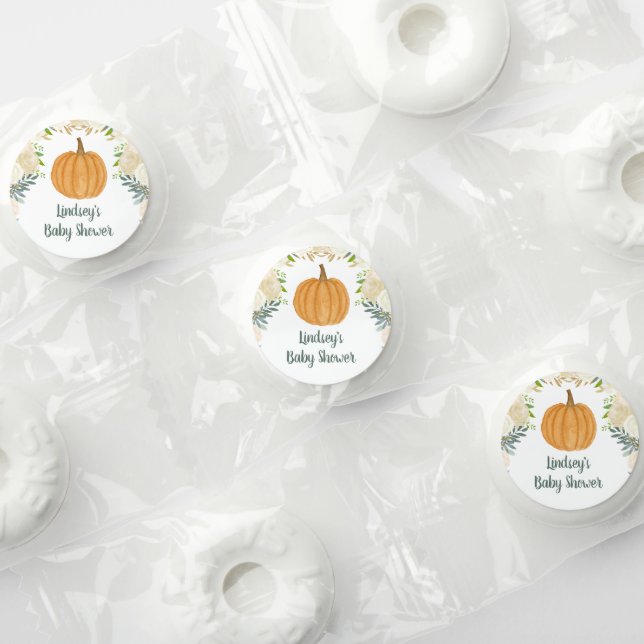 Greenery Floral Pumpkin Fall Baby Shower Life Saver® Mints (Assorted)