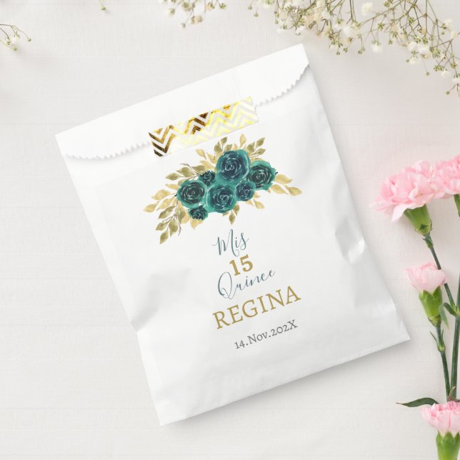 Greenery Floral Quinceañera Favor Bag (Sealed)