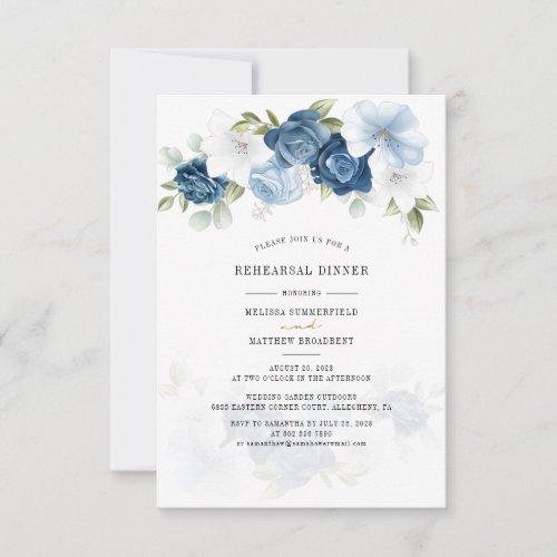 Greenery Floral Rustic Watercolor Rehearsal Dinner Invitation