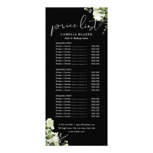 Greenery Floral Salon Service Menu Price List