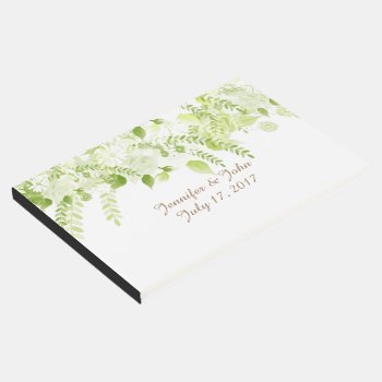 Greenery Floral Spring Wedding Guest Book by FancyMeWedding at Zazzle