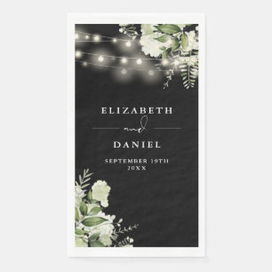 Greenery Floral String Lights Wedding Paper Guest Towels