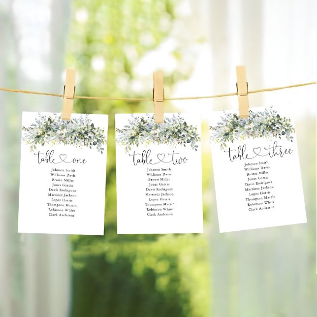 Greenery Floral Table Seating Chart Card (Creator Uploaded)