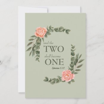 Greenery Floral Two Become One Wedding Invitation by My_Wedding_Bliss at Zazzle