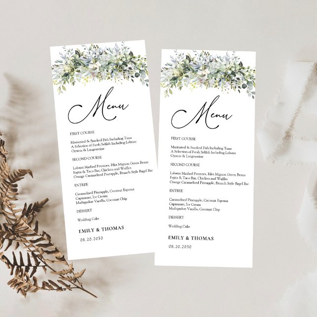 Greenery Floral Wedding Ceremony Menu (Creator Uploaded)