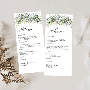 Greenery Floral Wedding Ceremony Menu