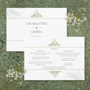Greenery Floral Wedding Details Information Enclosure Card