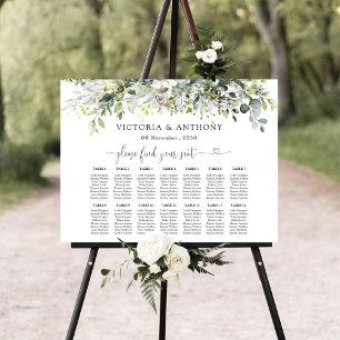 Greenery Floral Wedding Seating Chart Foam Board