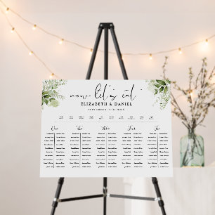 Greenery Floral Wedding Table Plan Seating Chart Foam Board
