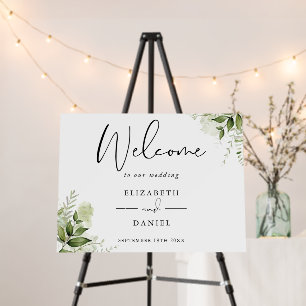 Greenery Floral Wedding Welcome Sign