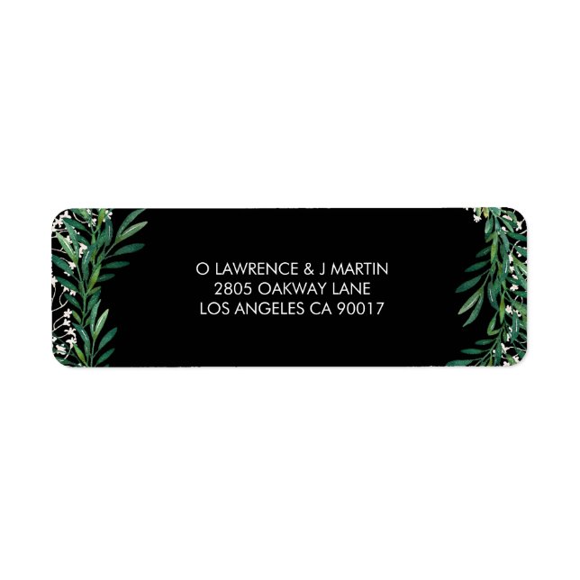 Greenery & Florets Watercolor Black Label (Front)