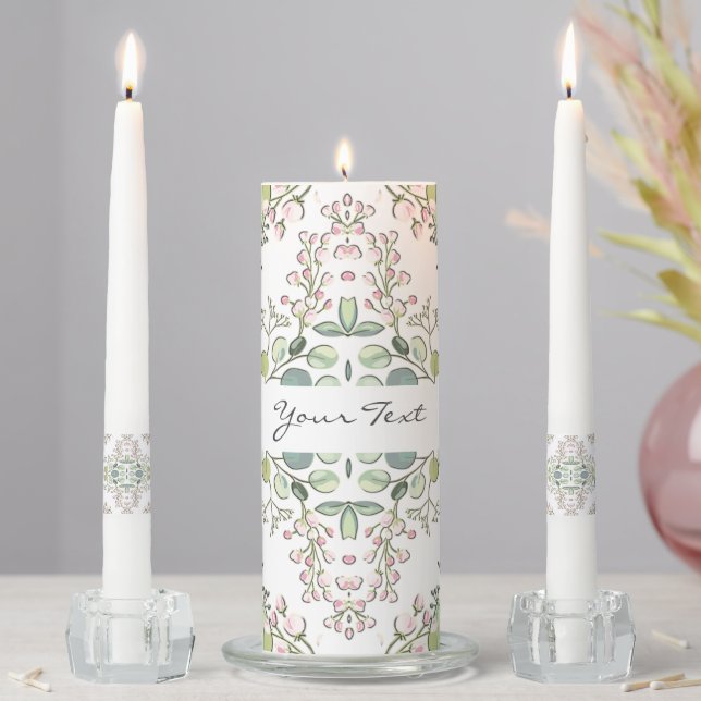 Greenery Flowers Candel Set Unity Candle Set (In Situ)