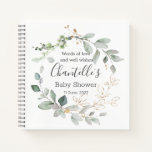 Greenery Foliage Baby Shower Guest Book at Zazzle