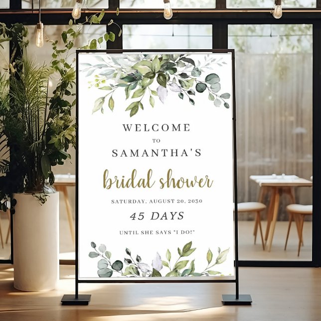Greenery foliage boho bridal shower countdown sign (Greenery foliage boho bridal shower countdown sign)