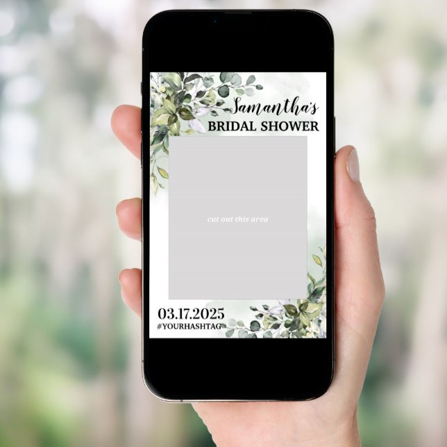 Greenery Foliage Boho Bridal Shower Photo Prop Poster (Front Digital)