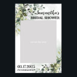 Greenery Foliage Boho Bridal Shower Photo Prop Poster<br><div class="desc">This is bohemian bridal shower photo prop frame poster features greenery folige with fresh eucalyptus and paster watecolor background with fancy calligraphy lettering</div>