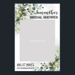 Greenery Foliage Boho Bridal Shower Photo Prop Poster<br><div class="desc">This is bohemian bridal shower photo prop frame poster features greenery folige with fresh eucalyptus and paster watecolor background with fancy calligraphy lettering</div>