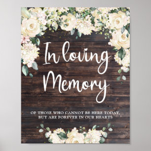 Greenery foliage boho wood in loving memory sign