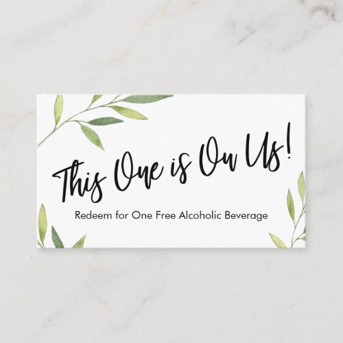 Greenery Foliage Drink Ticket Enclosure Cards