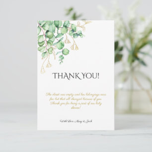 Greenery foliage eucalyptus baby shower Thank You