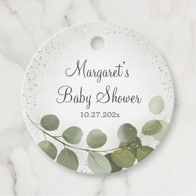 Greenery Foliage Eucalyptus  Favor Tags (Front)