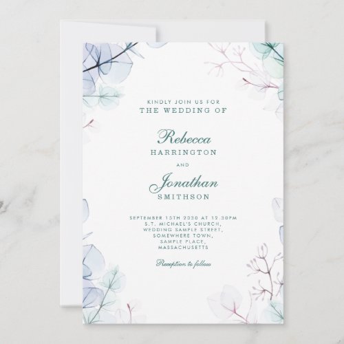 Greenery Foliage Eucalyptus Green Wedding Invite